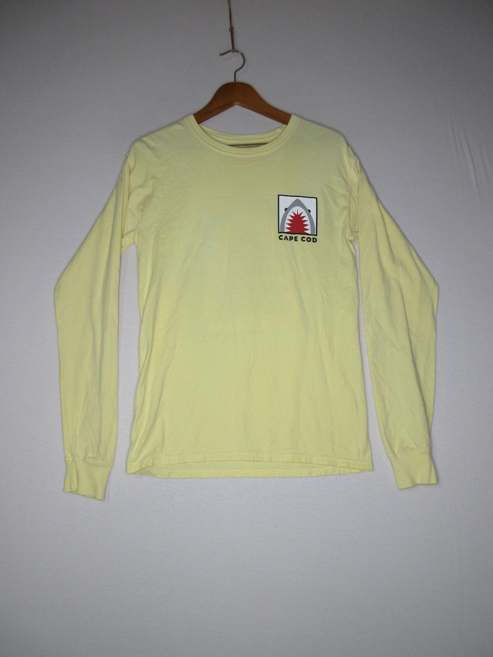 ComfortWash by Hanes Mens Cape Cod Crew Neck T-Shirt Long Sleeve Size S Yellow