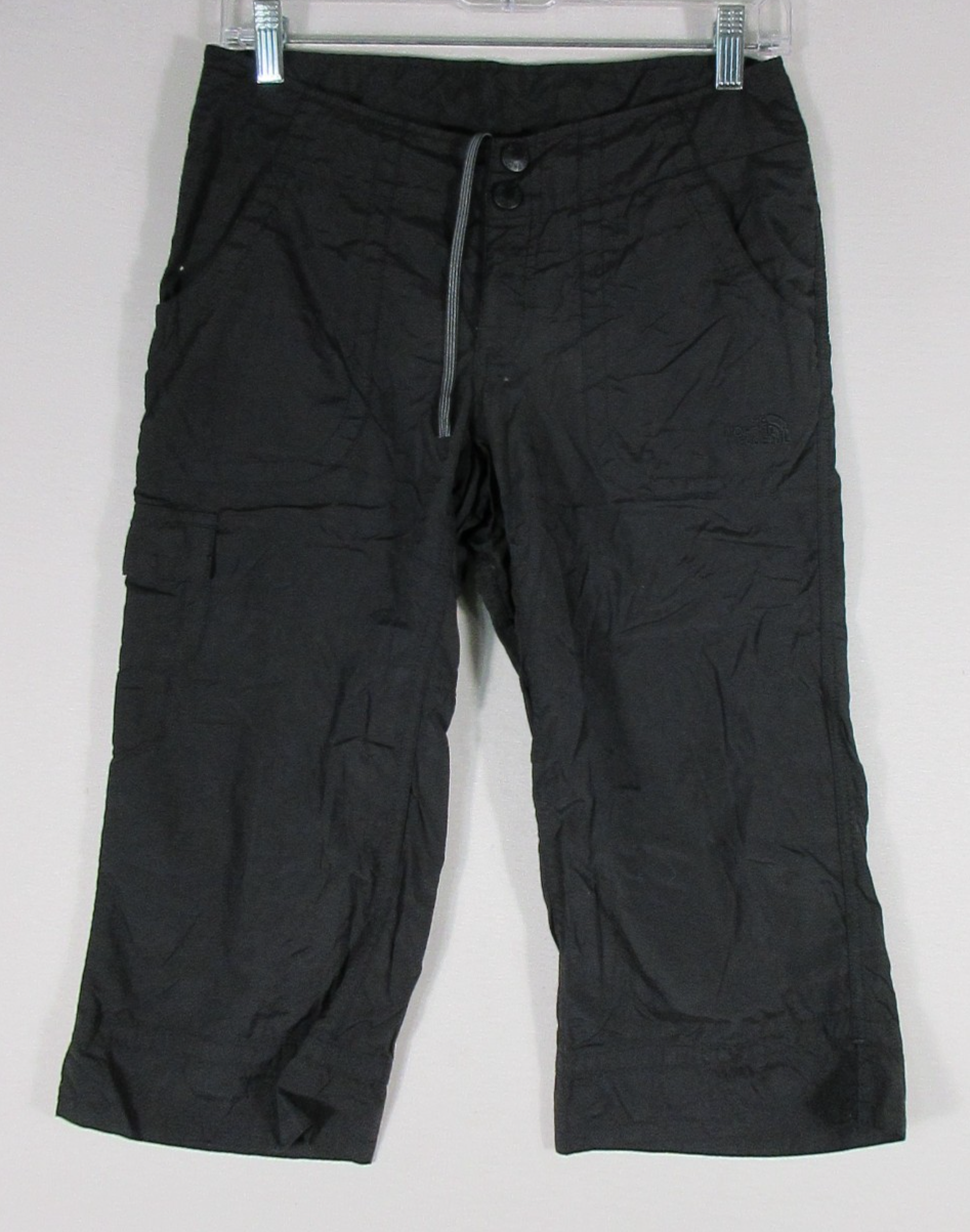 The North Face Womens Regular Crop Cargo Pants Straight Leg Size 2 Black
