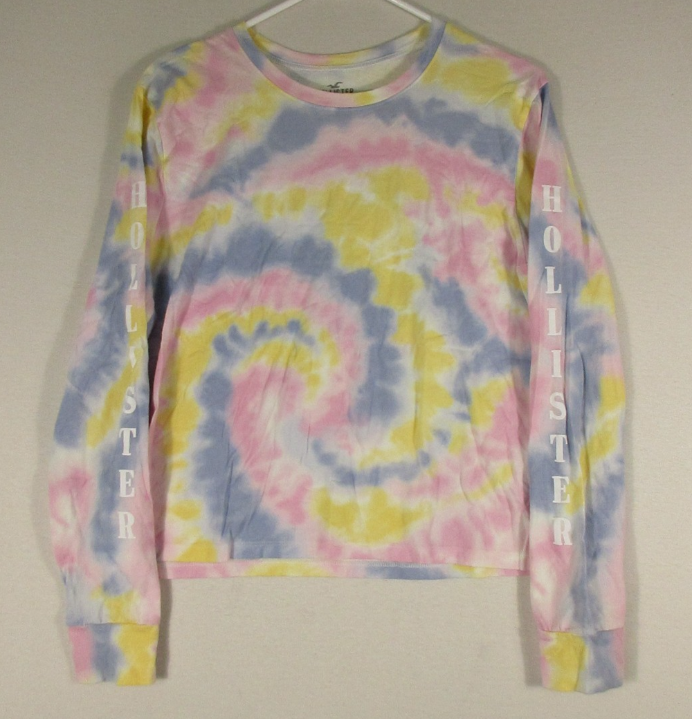 Hollister California Womens Tie-Dye Pullover Crew Neck Basic T-Shirt Size M
