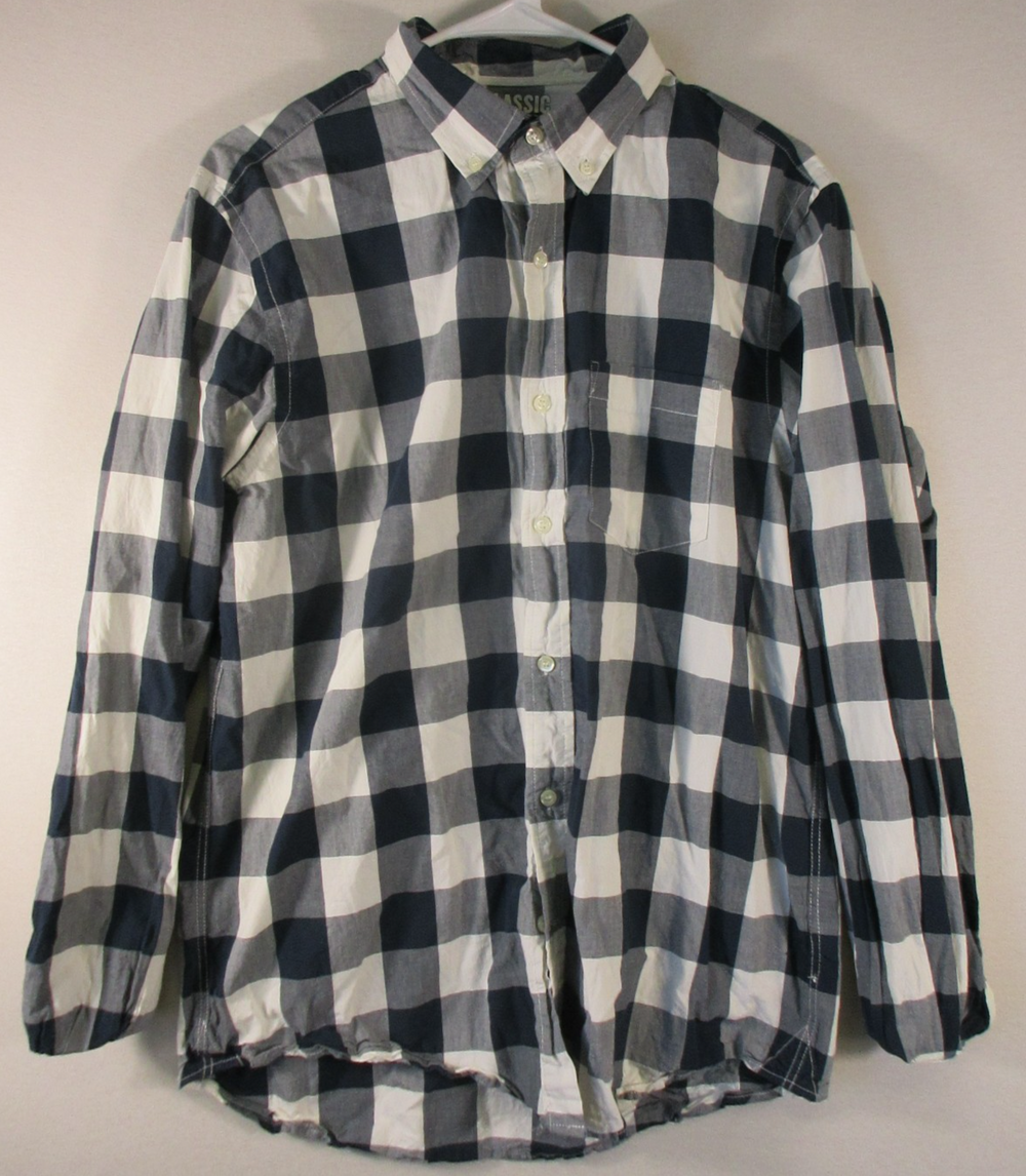Old Navy Mens Button-Up Classic Shirt Plaid Print Long Sleeve Size M Multi