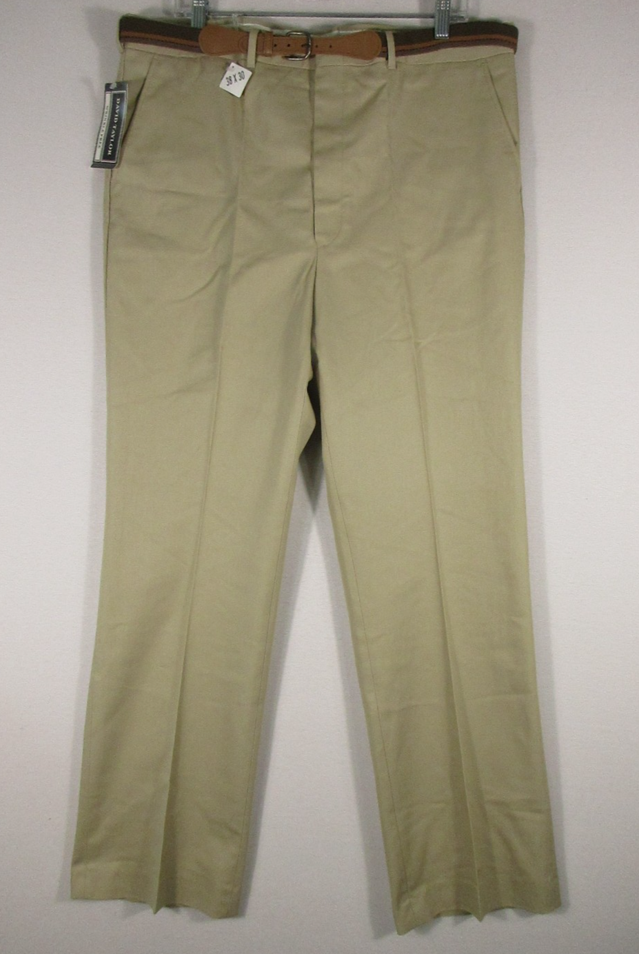 Davin Taylor Mens Chino Straight Pants Regular Pockets Size 38X30 Beige