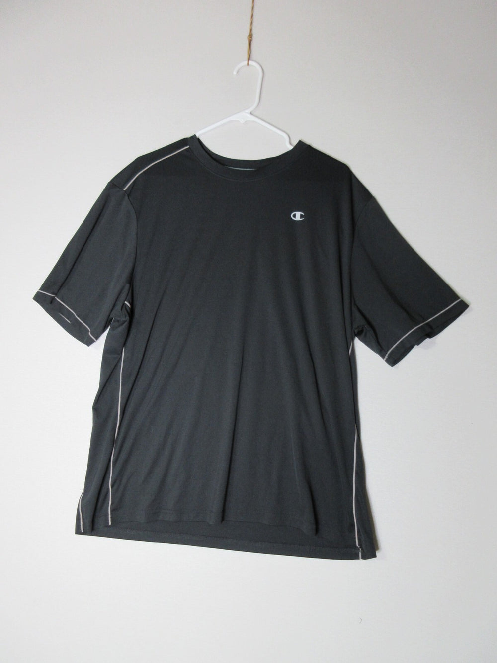 Champion Mens Logo Relaxed Fit Crew Neck T-Shirt Short Sleeve Size XL Black