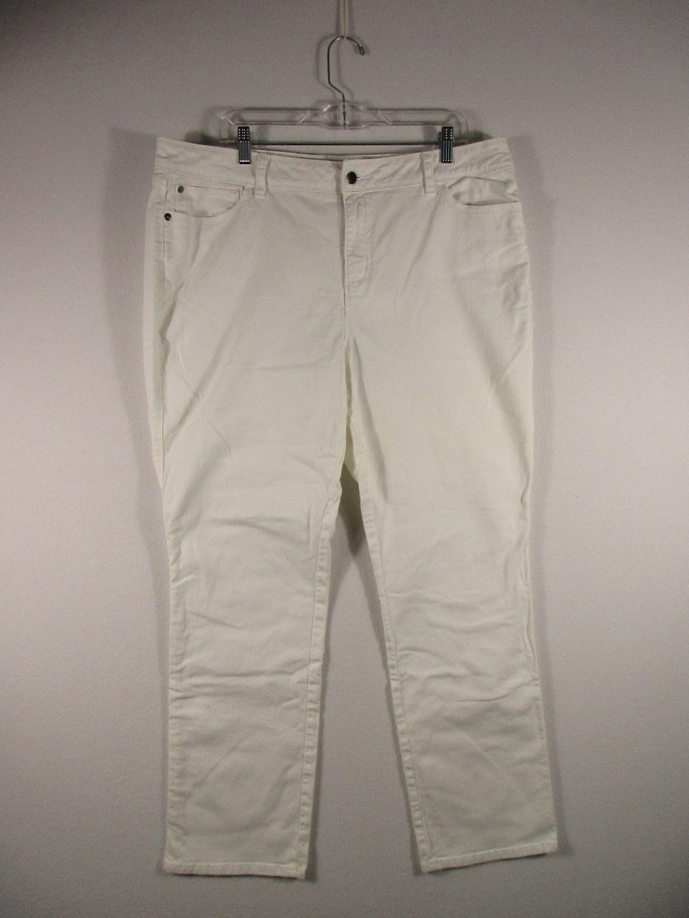 Dana Buchman Womens Skinny Jeans High Rise Flat Front Pockets Size 18 White