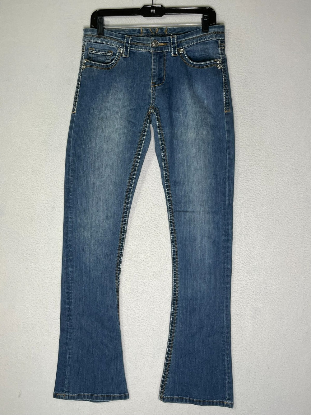 Seven 7 Blue Slim Boot Cut Leg Jeans Bell Bottom Stretch Denim Women's Size 29