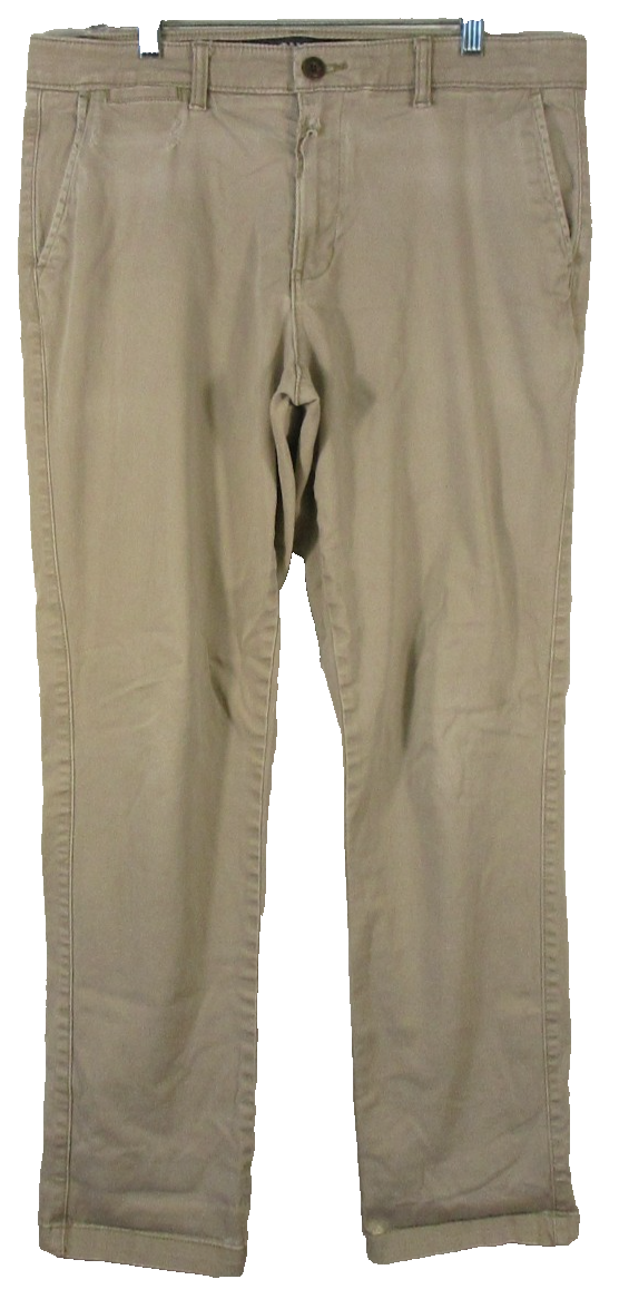 Sonoma Goods For Life Mens High Waist Straight Chino Pants Size 34/32 Khaki