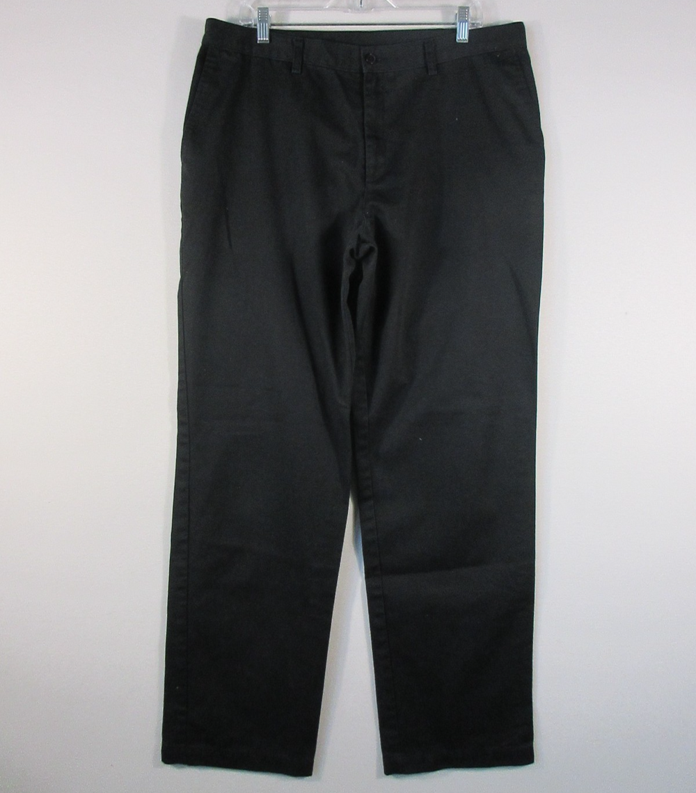 Edwards Mens Pull-On Mid Rise Ankle Pants Flat Front Pockets Size 36 Black