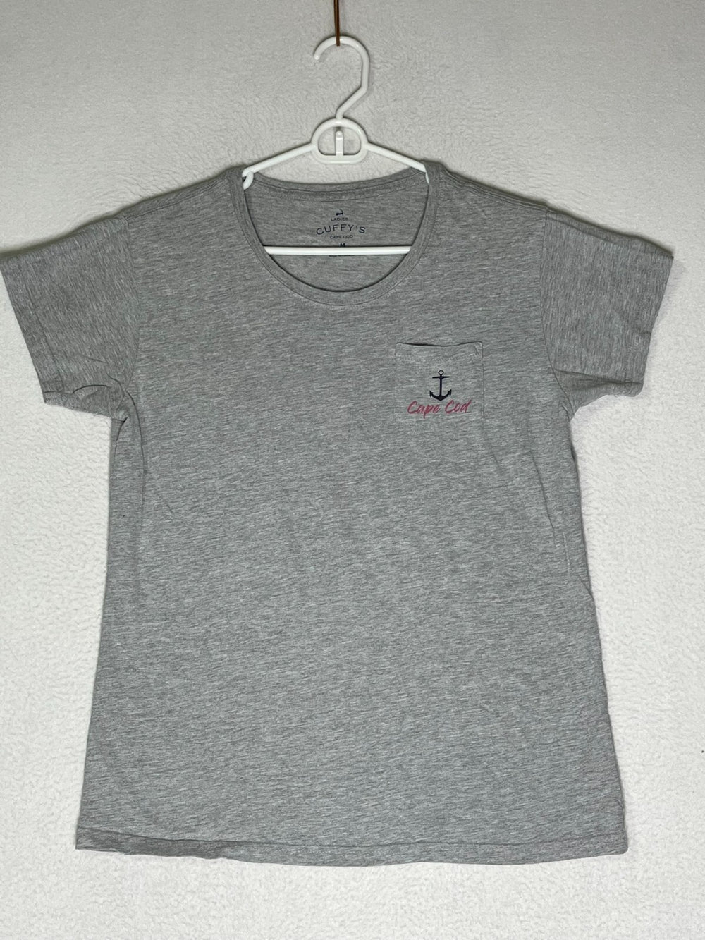 Cape Cod Grey Crew Neck T Shirt Cuffy's Graphic Print Short Sleeve Womens Medium