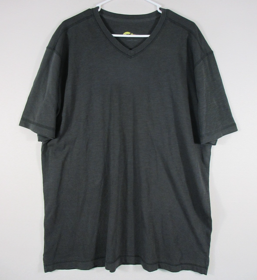 Orvis Mens Pullover V-Neck T-Shirt Lightweight Short Sleeve Size L Gray