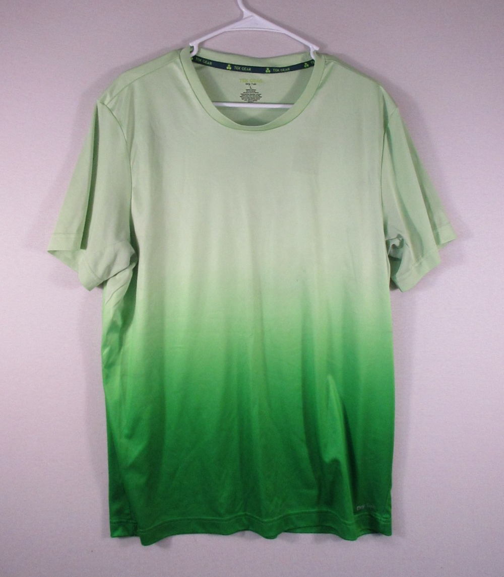 Tek Gear Mens Pullover Crew Neck T-Shirt Lightweight Short Sleeve L Gradient