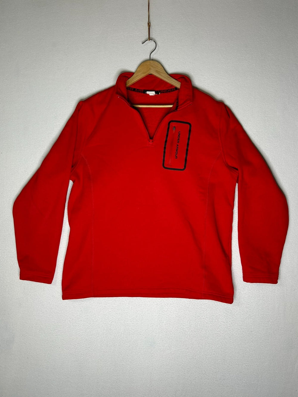 Under Armour Red Collared V Neck Pullover Sweatshirt Men's XL