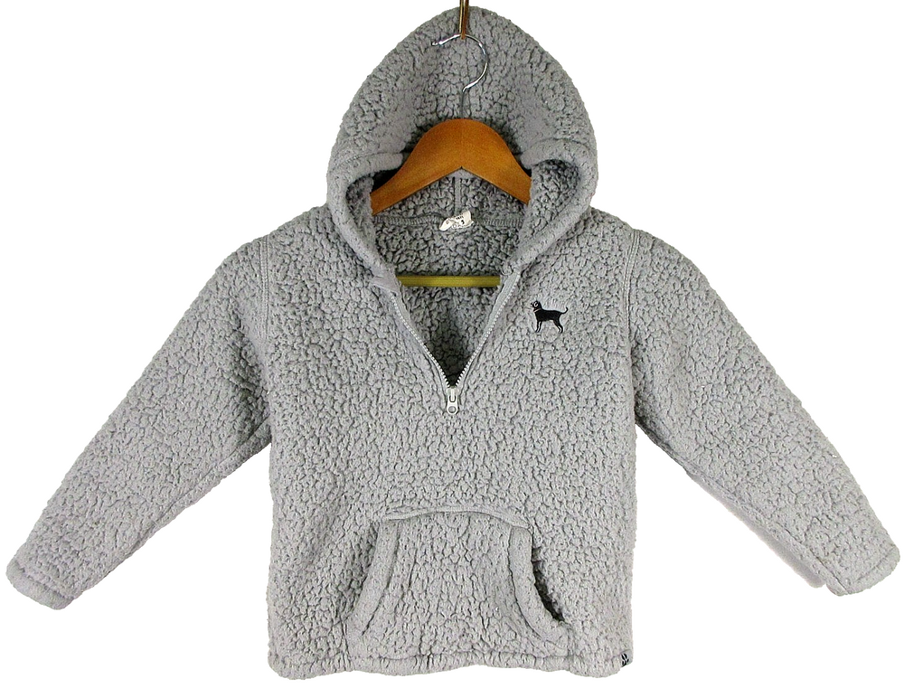 The Black Dog Boys Zip-Up Hoodie Sweatshirt Long Sleeve Pockets Size 5 Gray