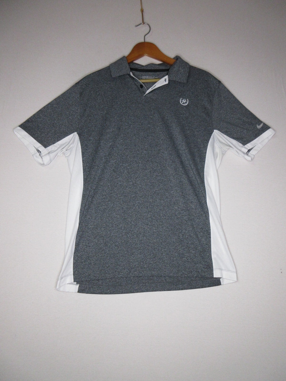 Nike Mens Dri-Fit Performance Golf Polo Shirt Short Sleeve Collared Size L Gray