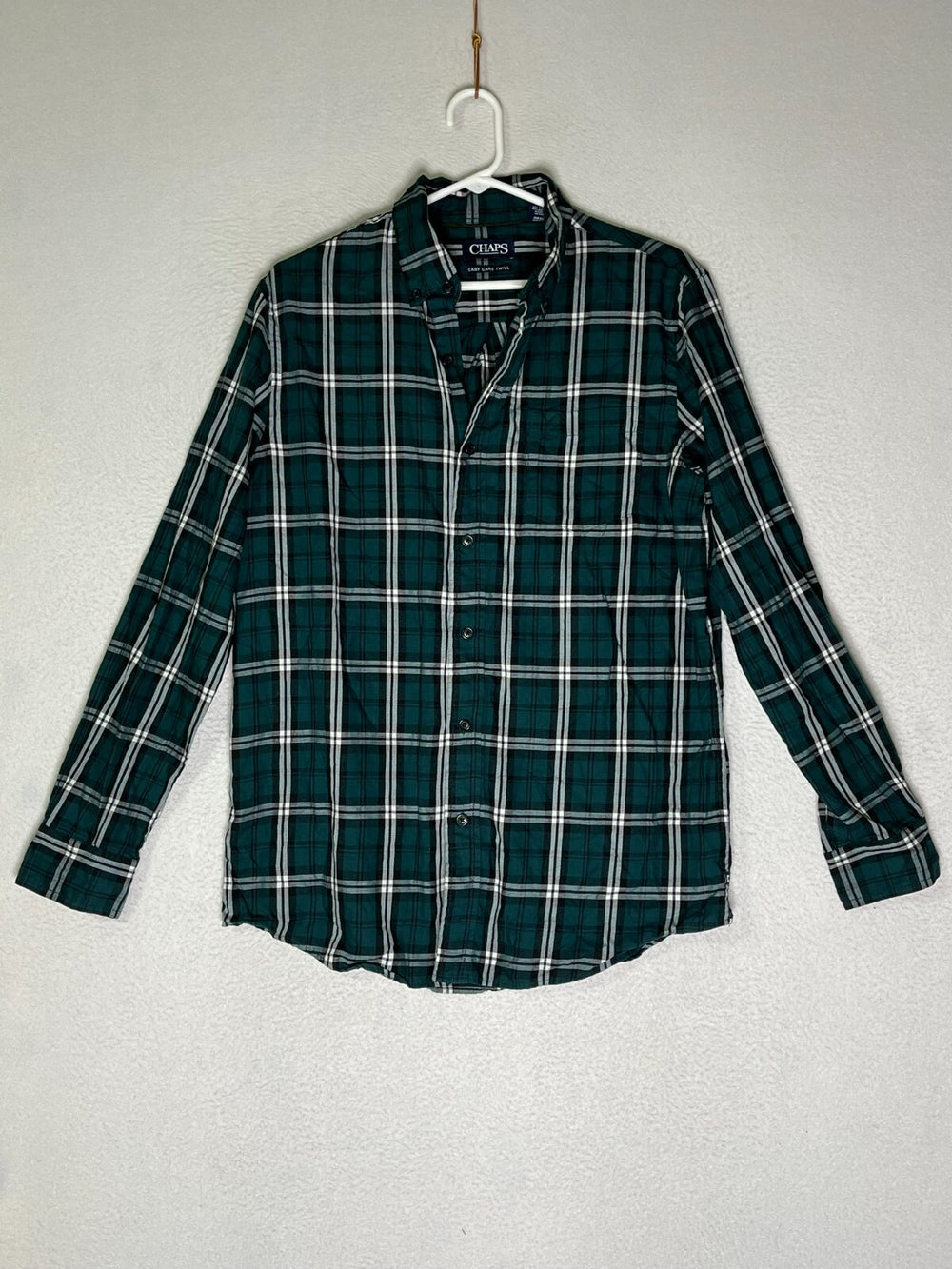 Chaps Green Multi Flannel Button Down Shirt Long Sleeve Cotton Men's Size Medium