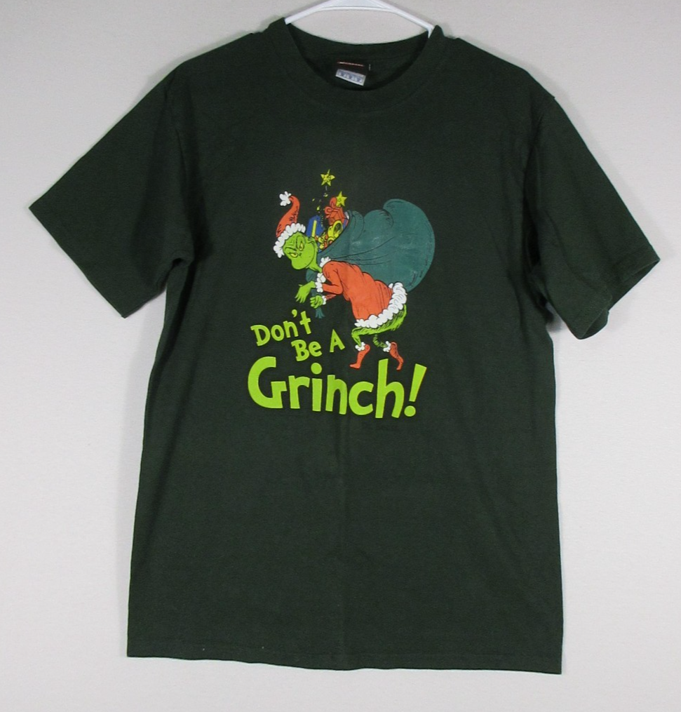 Dr. Seuss Mens 100% Cotton T-Shirt Crew Neck Short Sleeve Size M Green
