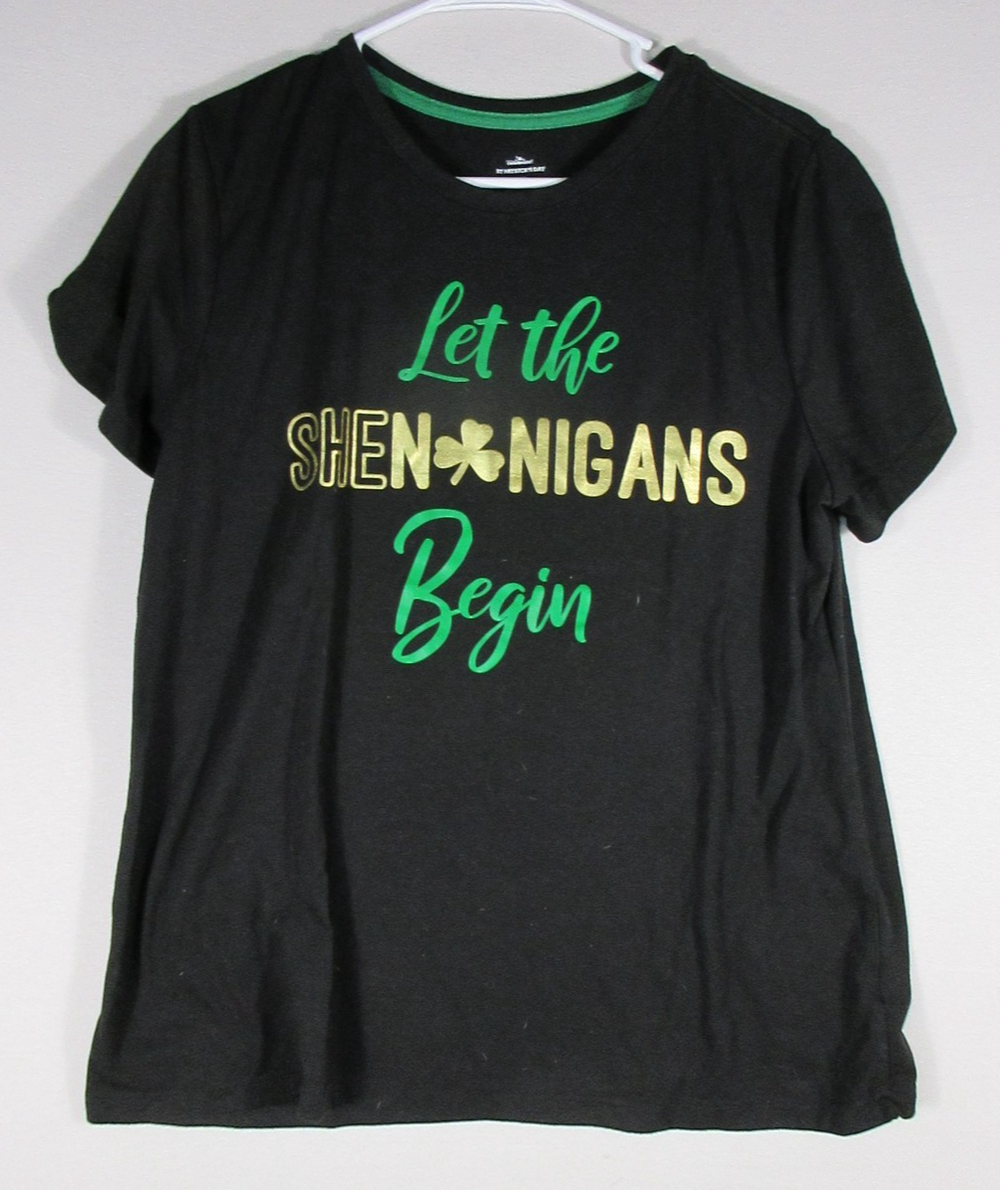 Way To Celebrate Mens St Patrick's Day T-Shirt Short Sleeve Size L Black