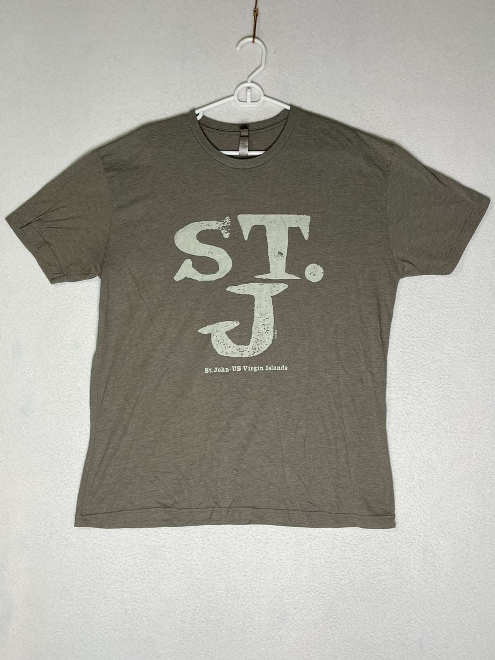 Next Level Khaki Green Crew Neck Graphic T-Shirt Short Sleeve Mens Size XXL