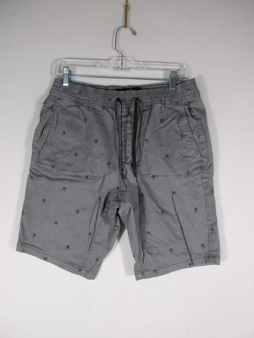 Hollister California Mens Advanced Stretch Jogger Shorts Palm Tree Size S Gray