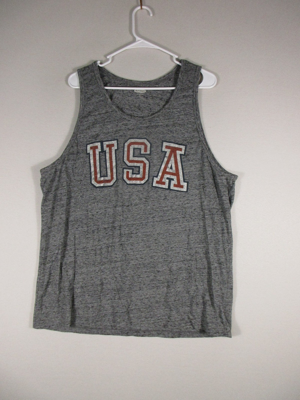 Old Navy Mens Sleeveless Graphic Tank Top Scoop Neck Soft-Washed Size XL Gray