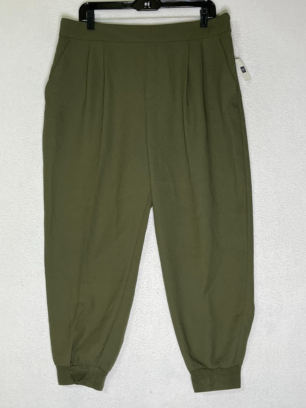 Gap Green Jogger Pant Pleated Front Slash Pockets Elastic Waist Women Size Large