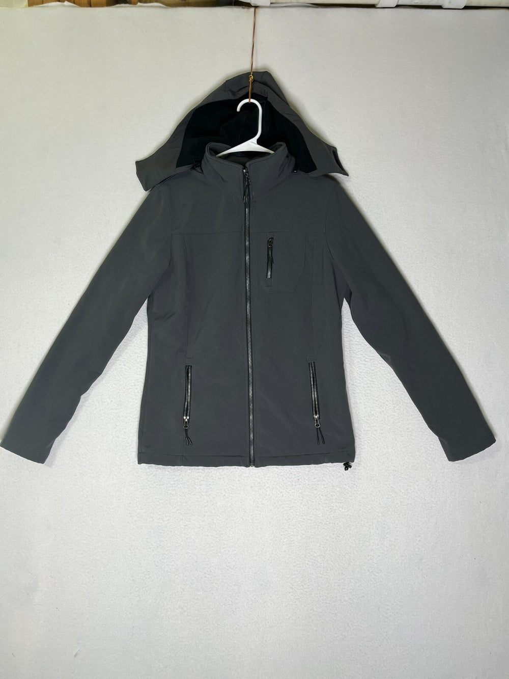 Stoic Charcoal Gray Fleece Lined Removable Hood Jacket Coat Women's Size Small