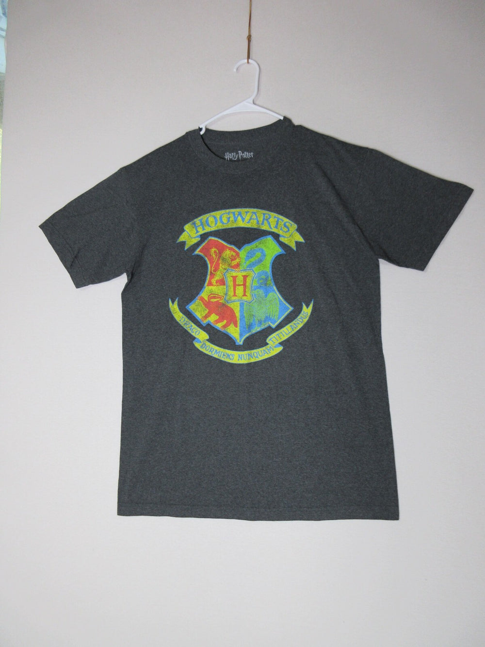 Harry Potter Mens Graphic Print Crew Neck T-Shirt Short Sleeve Size LT Gray