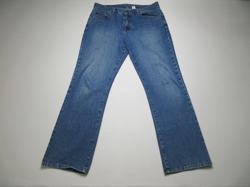 Sonoma Mens Relaxed Fit Mid Rise Single Button Jeans Straight Leg Sz 34X32 Blue