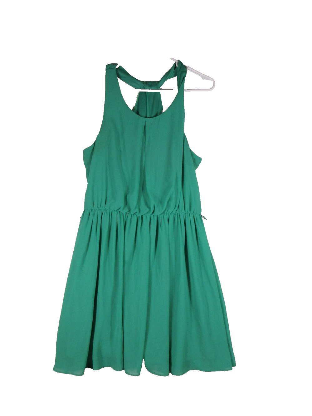 By & By Womens Pleated Maxi Dress Regular Scoop Neck Sleeveless Size L Green