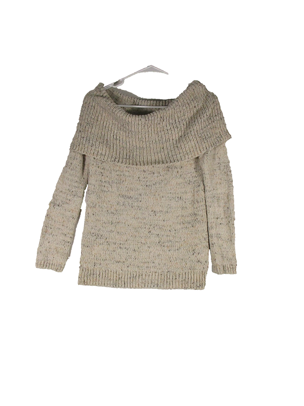 LC Lauren Conrad Womens Off the Shoulder Knit Sweater Long Sleeve Size XS Ivory