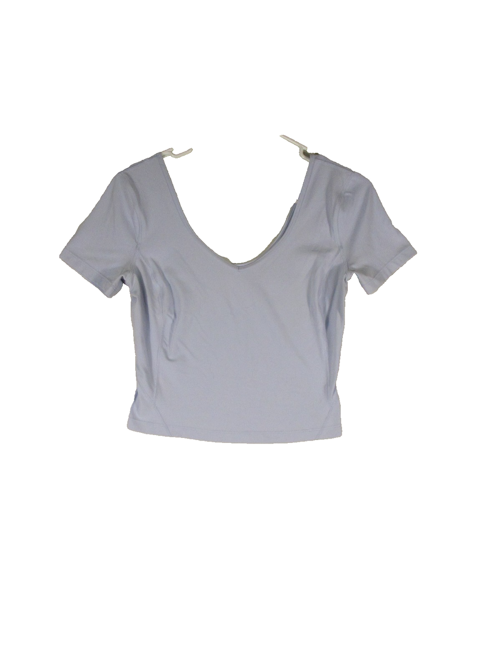 Unbranded Womens Pull-On Crop Top Regular Fit V-Neck Short Sleeve Size M Blue