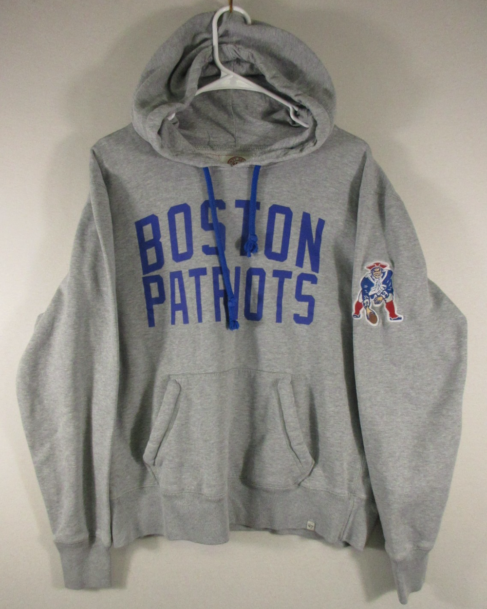 47 Brand Mens Boston Patriots Graphic Hoodie Sweatshirt Long Sleeve Size L Gray