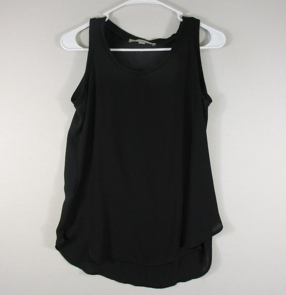 Ann Taylor Loft Womens Crew Neck Pullover Tank Top Sleeveless Size XS Black