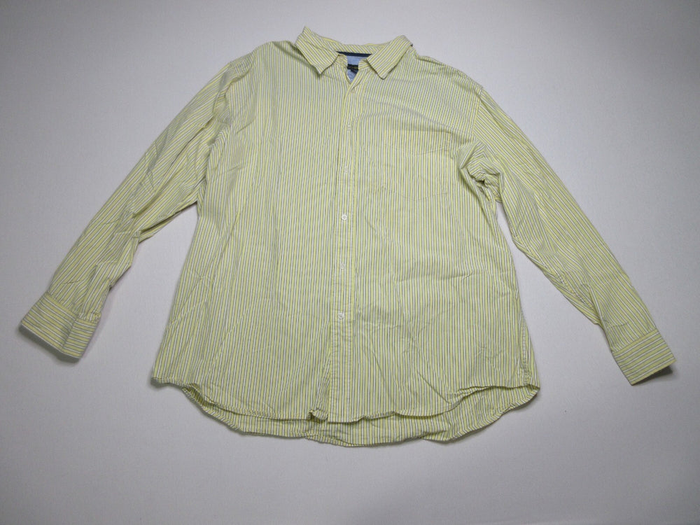 Club Room Striped Button-Up Mens Shirt Long Sleeve Collared Size XXL Yellow