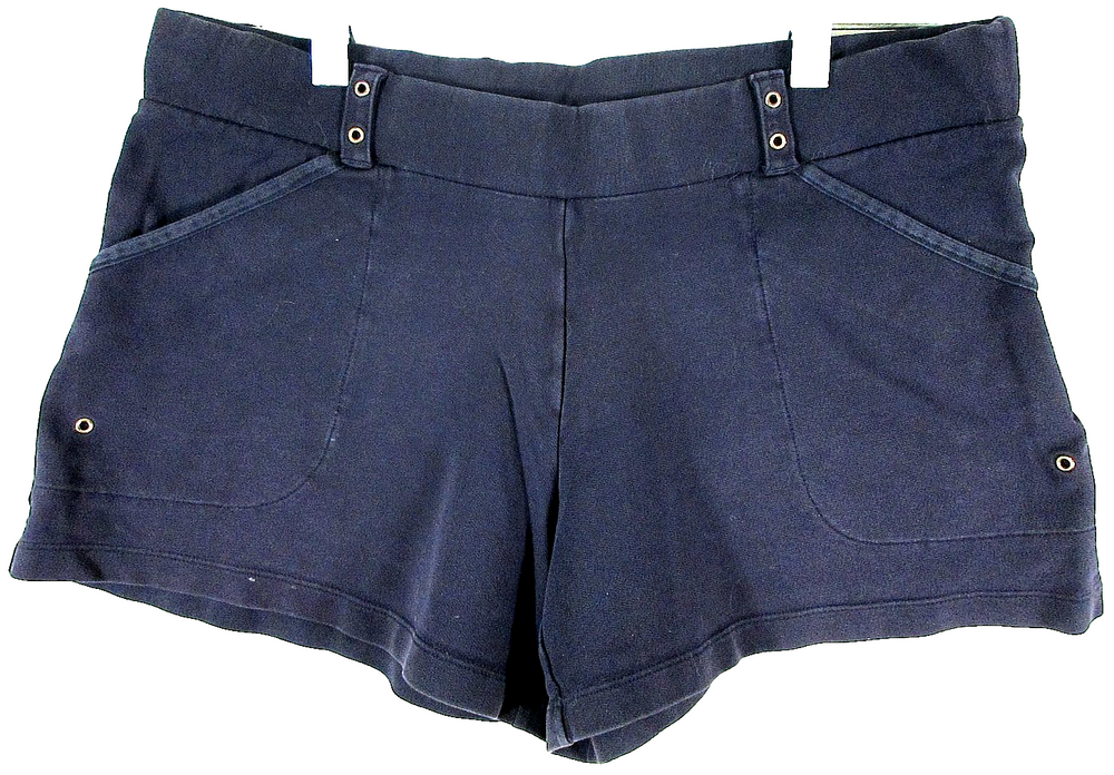 Ann Taylor Loft Women's Mid Rise Cotton Shorts Flat Front Pockets Size S Blue