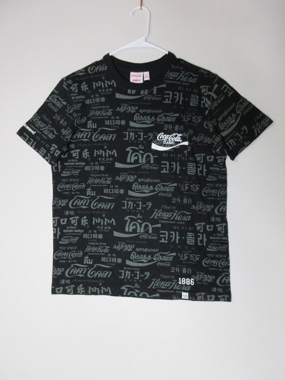 Coca-Cola by Staple Mens Graphic Round Neck T-Shirt Short Sleeve Size XS Black