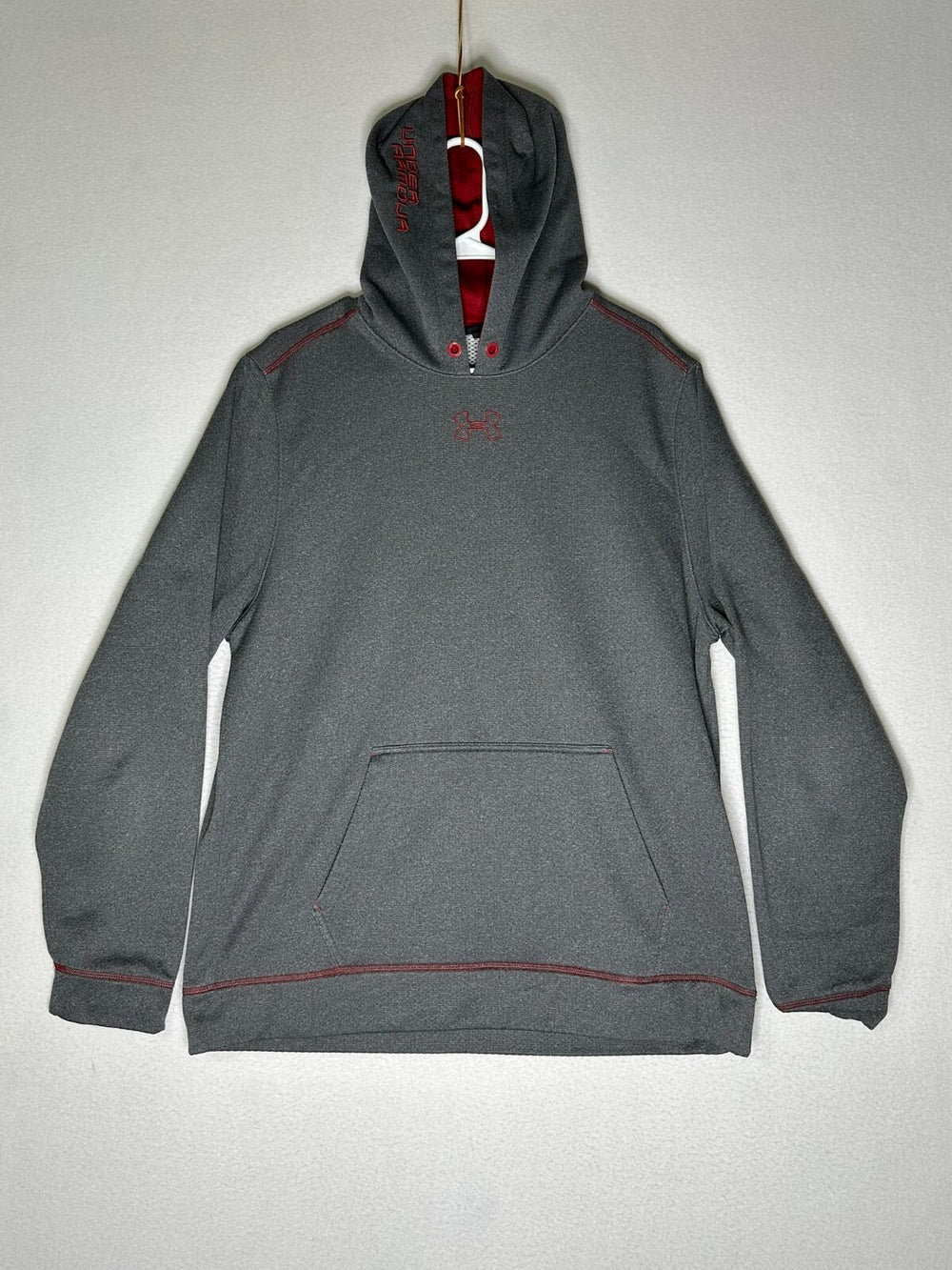 Under Armour Gray Hooded Sweatshirt Pullover Long Sleeve Pockets Men's XL