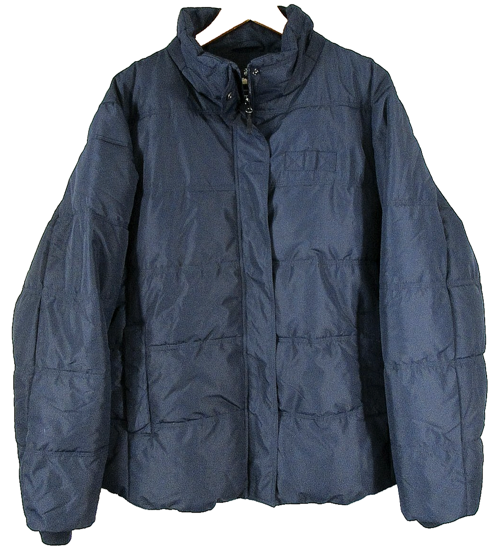 Wantdo Mens Full Zip Puffer Jacket Long Sleeve Pockets Size 3XL Navy Blue