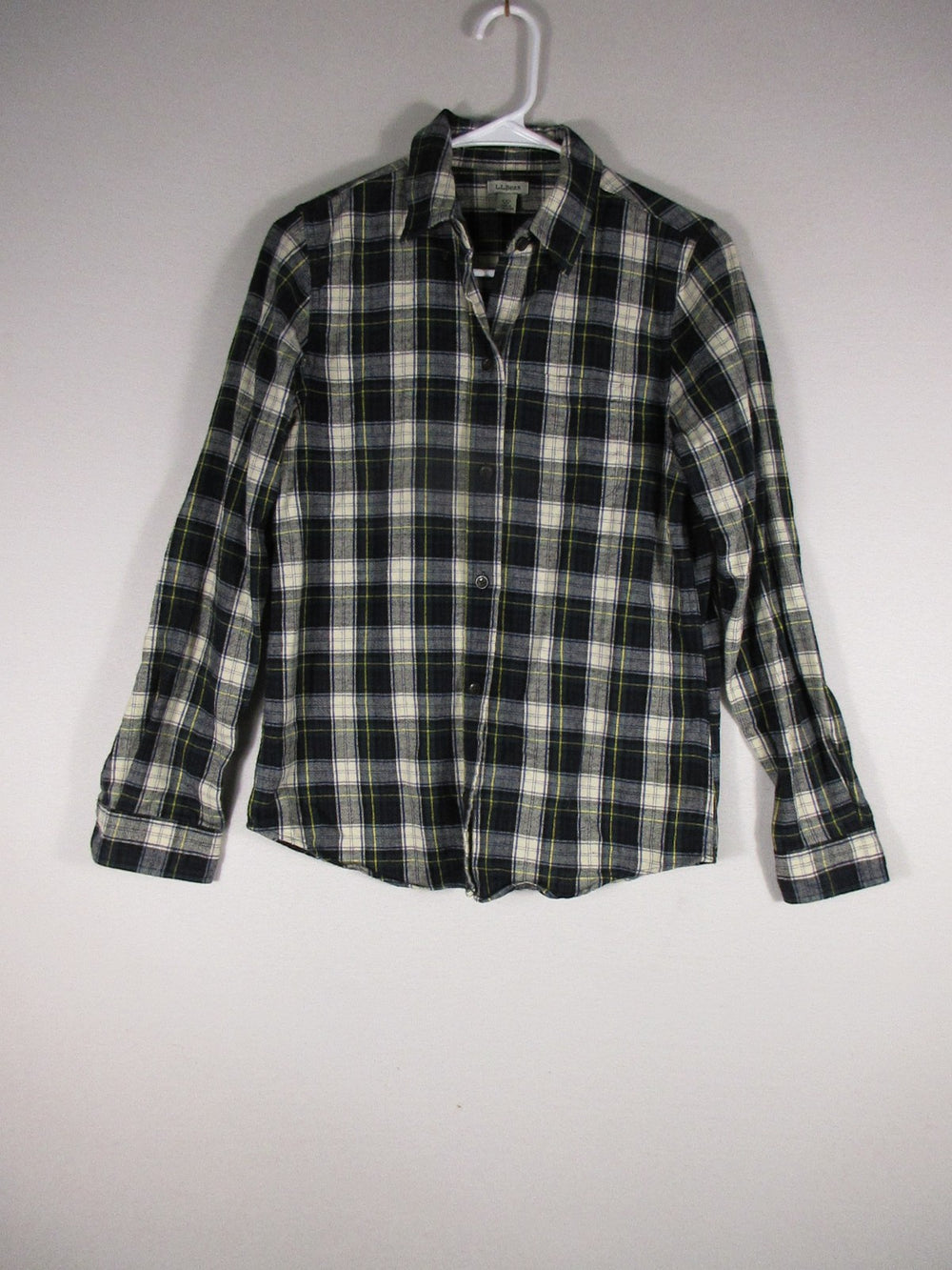 L.L.Bean Womens Pleated Button-Up Shirt Long Sleeve Collar Size 2XS Multi