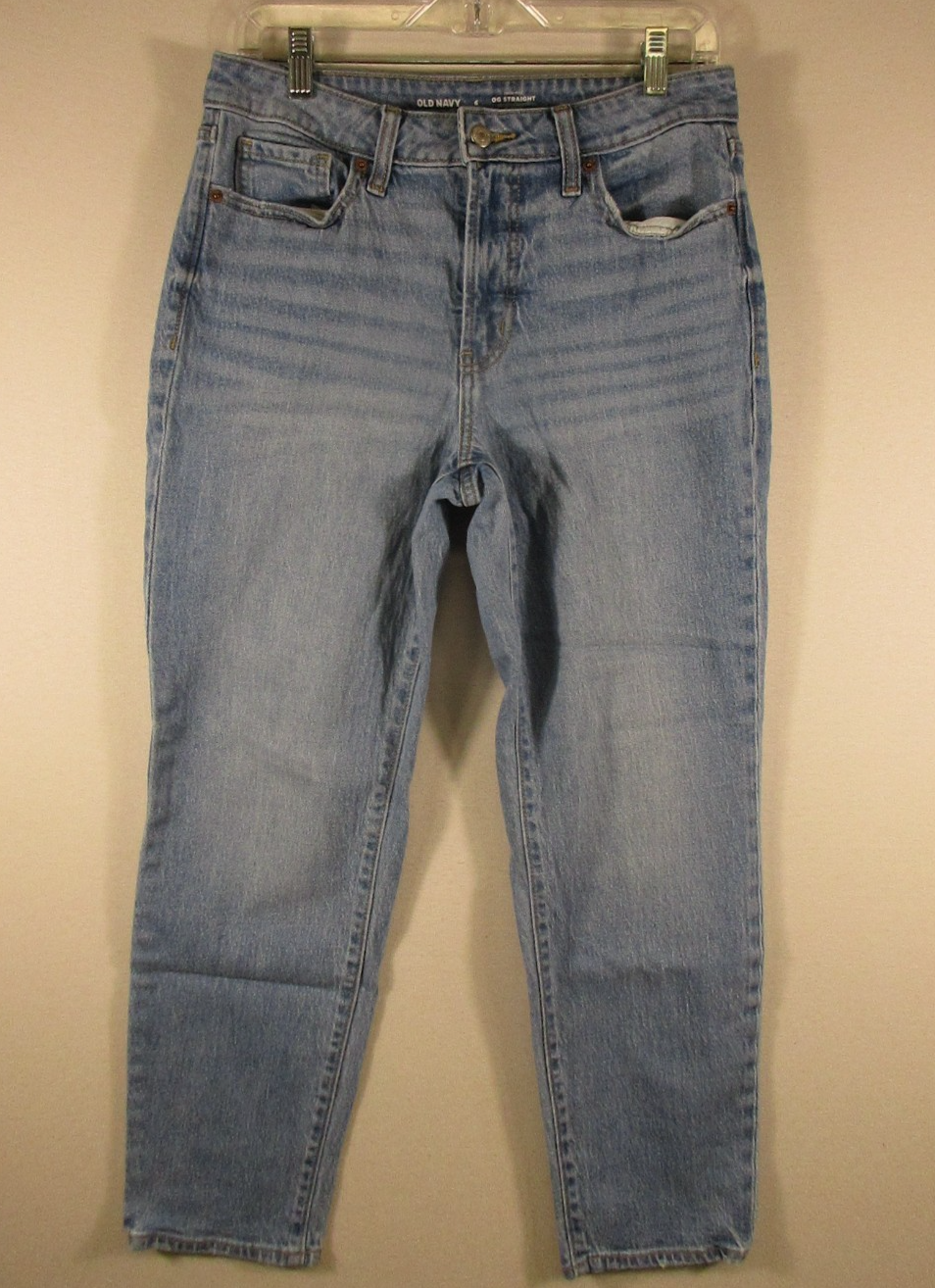 Old Navy Womens High Rise OG Straight Jeans Secret Smooth Pockets Size 6 Blue