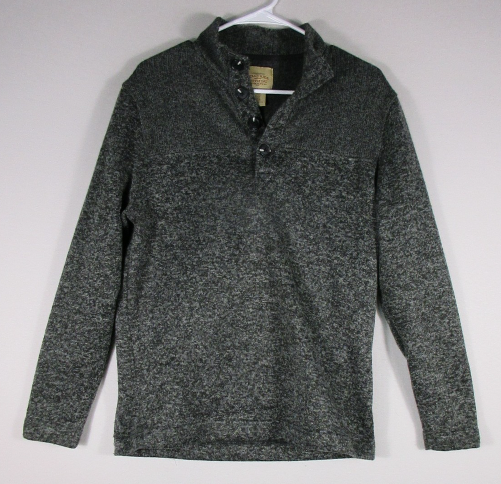 Telluride Clothing Company Mens Button Front Sweatshirt Long Sleeve Size M Gray