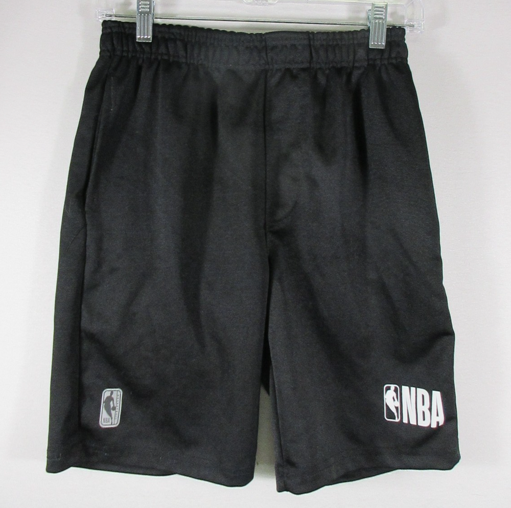 NBA Boys High Rise Basketball Shorts Elastic Waist Pockets Size 14-16 Black