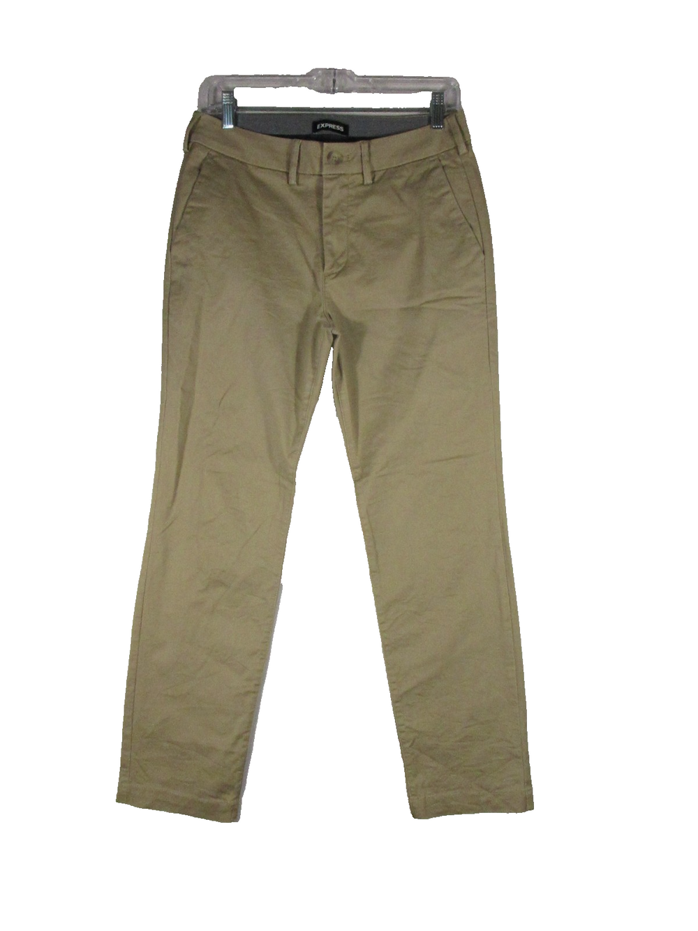 Express Mens Mid Rise Chino Pants Straight Leg Pockets Size 29X30 Beige