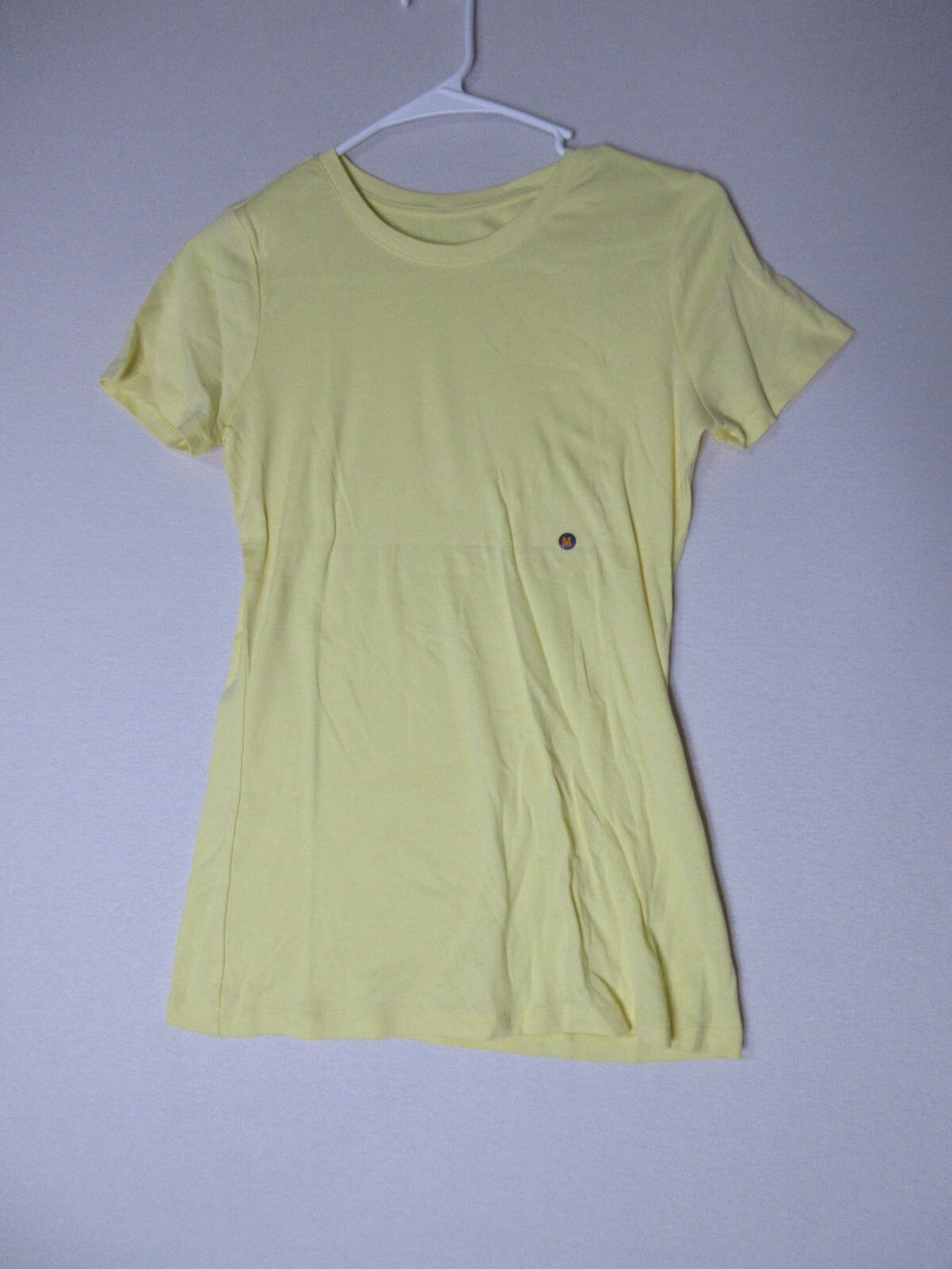 G.H. Bass & Co. Womens Regular Fit Round Neck Top Short Sleeve Size M Yellow