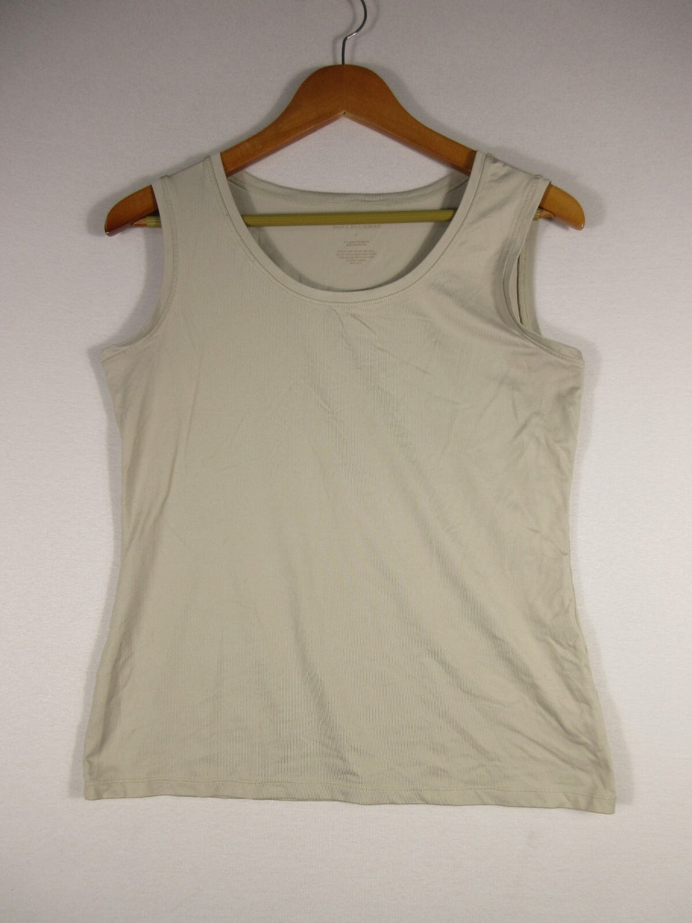 Dana Buchman Womens Regular Fit Scoop Neck Sleeveless Tank Top Size S Beige