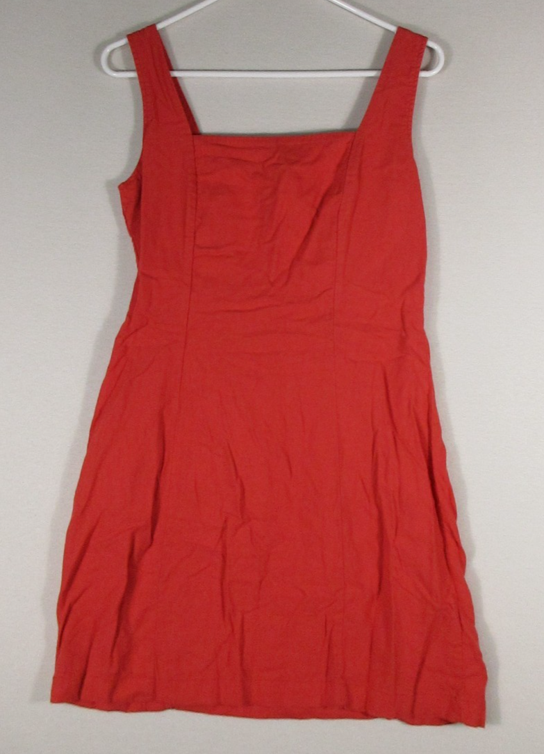 Old Navy Womens Pullover Mini A-Line Dress Sleeveless Square Neck Size M Red