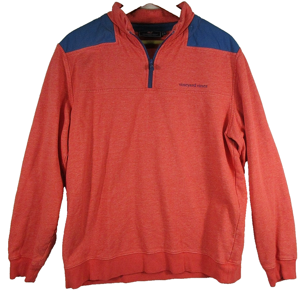 Vineyard Vines Mens Pullover Zip Front Sweatshirt Long Sleeve Size L Red