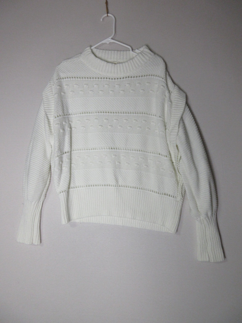 ANA A New Approach Womens Pullover Mock Neck Sweater Long Sleeve Size XL White