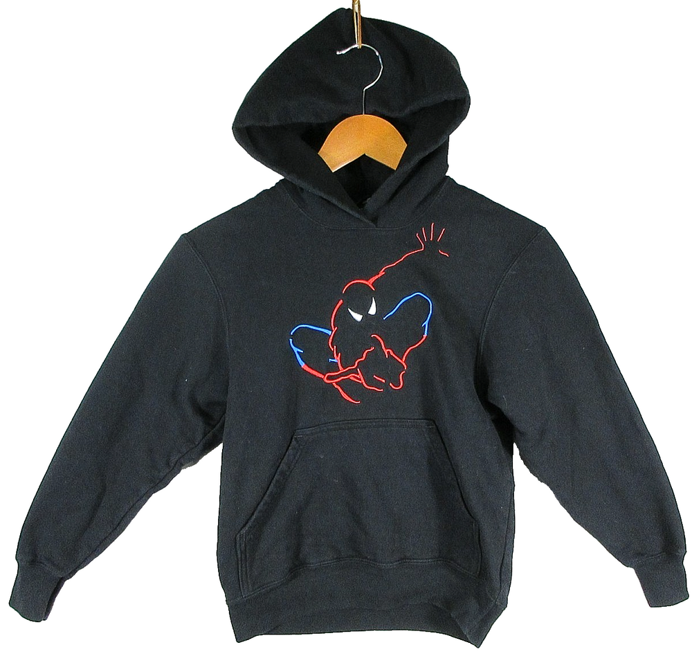 Marvel Youth Boys Spider Man Universal Studios Embroidered Hoodie Sz Youth Black
