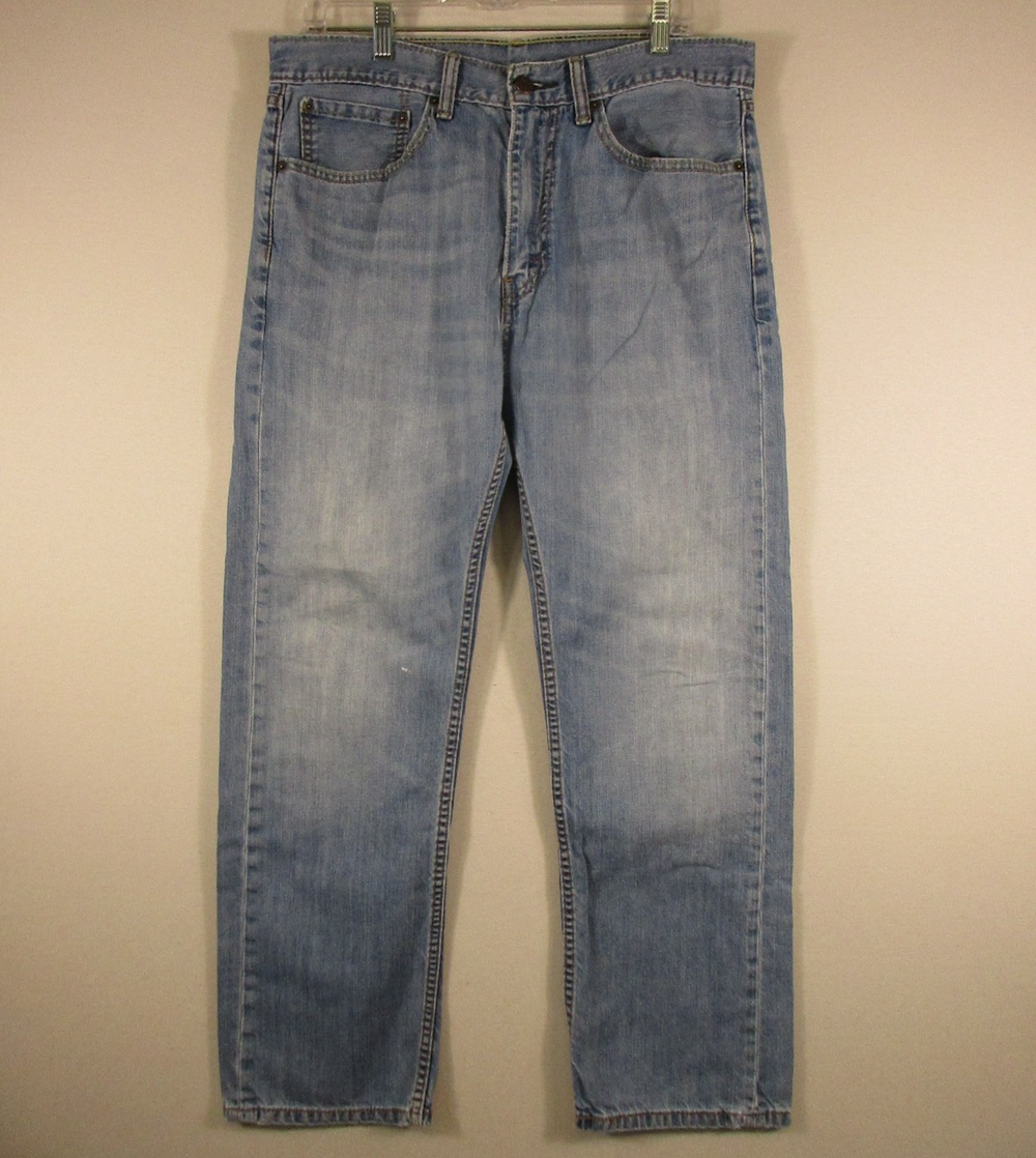 Levis Strauss & Co. Mens Mid Rise Straight Jeans Straight Leg Size W34 L30 Blue