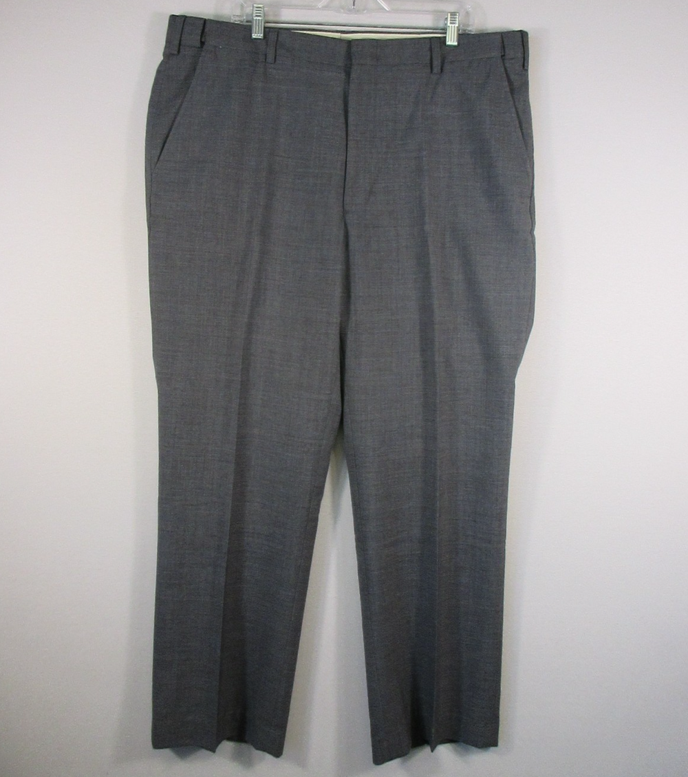 Orvis Mens Pull-On Mid Rise Straight Pants Flat Front Pockets Size 40 Gray