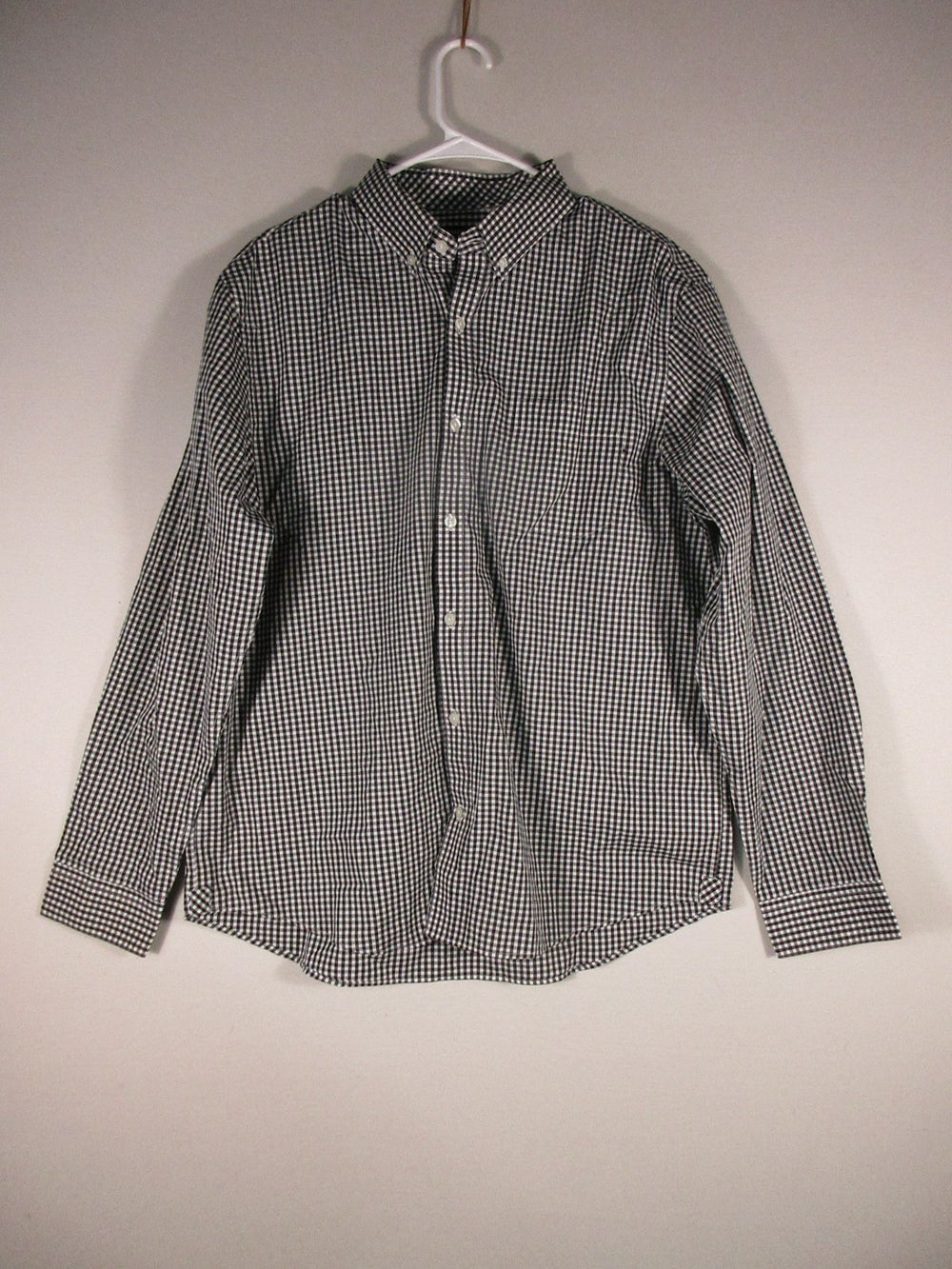 Port Authority Mens Button Front Plaid Shirt Hi-Low Hem Collared Size M Multi